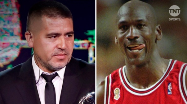 Juan Román Riquelme y Michael Jordan
