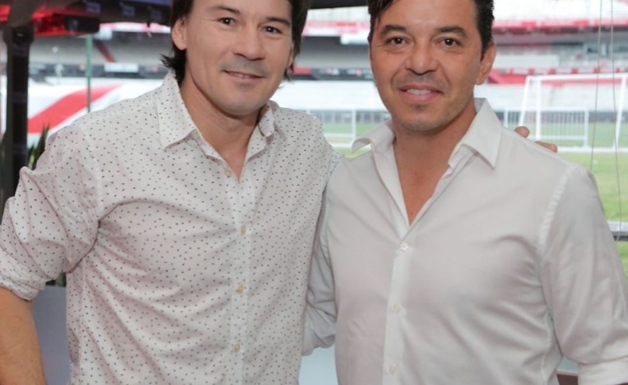 Guillermo Coria y Marcelo Gallardo, en el Monumental(Instagram /guillermocoriaok)