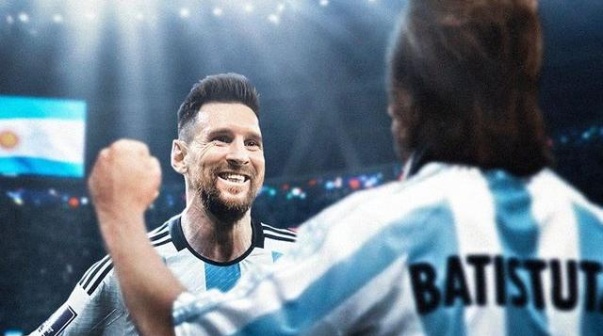 Lionel Messi y Gabriel Batistuta, 10 goles en Mundiales con la Selección Argentina