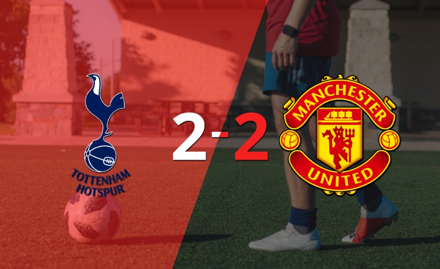 Tottenham y Manchester United sellaron un empate a dos