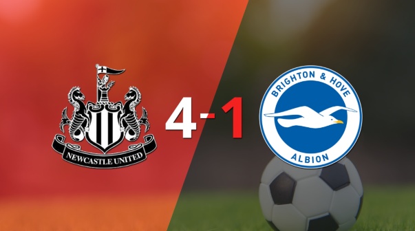 Newcastle United le pasó por encima 4-1 a Brighton and Hove