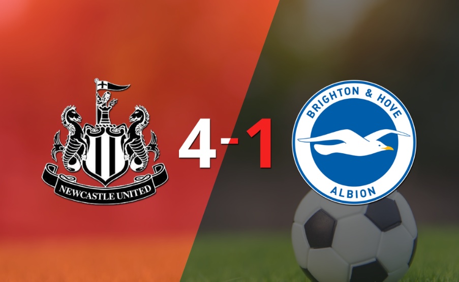 Newcastle United le pasó por encima 4-1 a Brighton and Hove