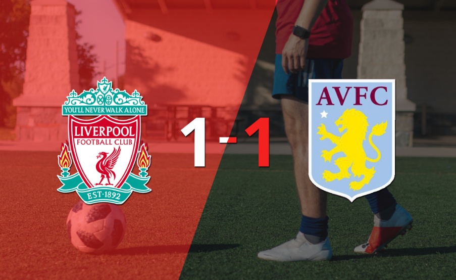 Liverpool y Aston Villa se reparten los puntos y empatan 1-1