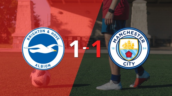 Brighton and Hove y Manchester City se reparten los puntos y empatan 1-1