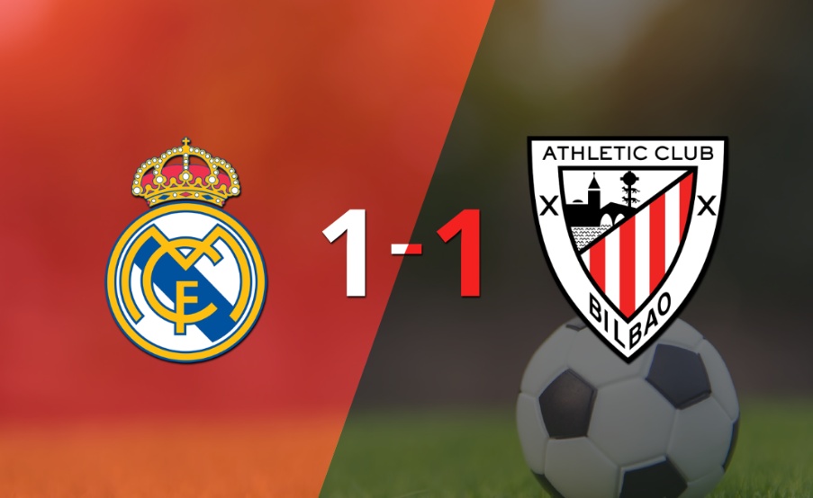 Empate a uno entre Real Madrid y Athletic Bilbao