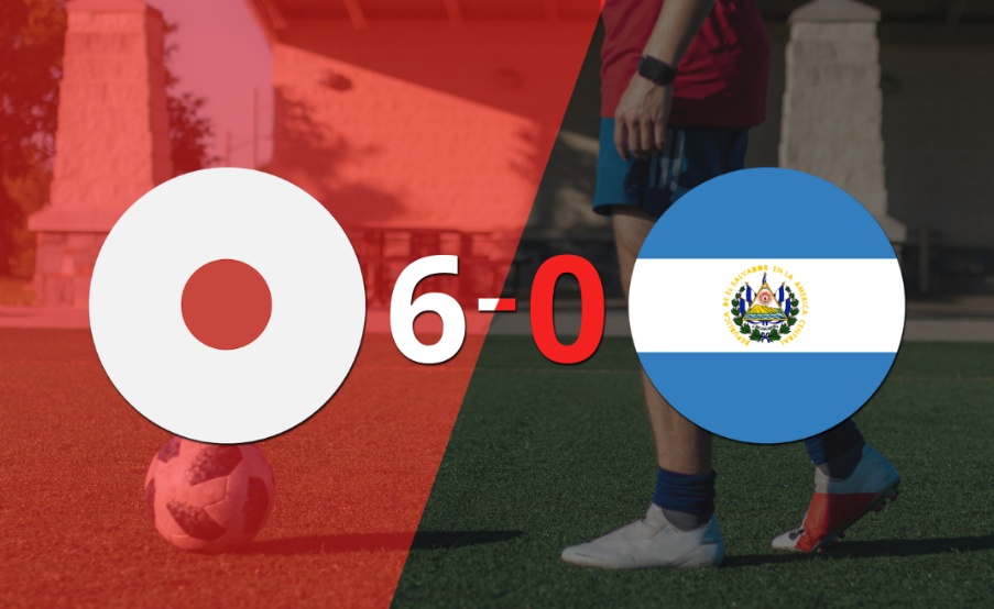 Japón fue contundente y goleó 6-0 a El Salvador