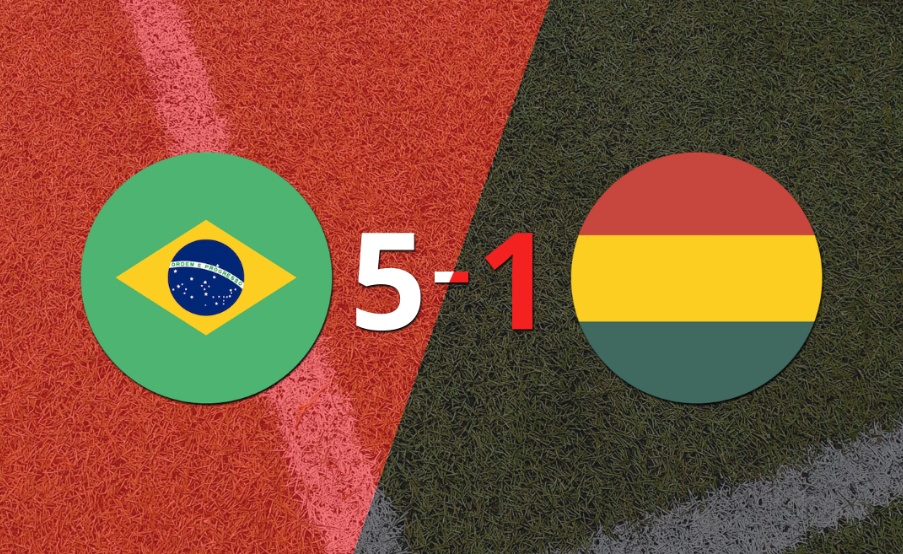 Goleada de Brasil a Bolivia con doblete de Rodrygo incluído