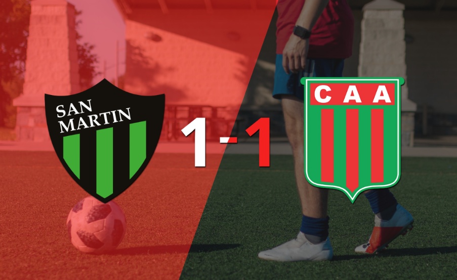 San Martín (SJ) y Agropecuario Argentino empataron 1 a 1