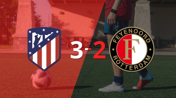 Atlético de Madrid superó a Feyenoord con dos tantos de Álvaro Morata