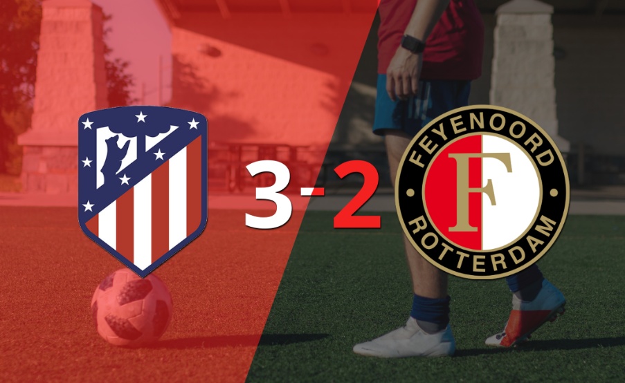 Atlético de Madrid superó a Feyenoord con dos tantos de Álvaro Morata