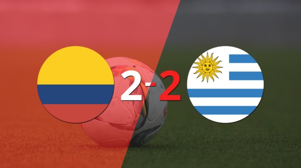 Muchos goles en el empate a 2 entre Colombia y Uruguay