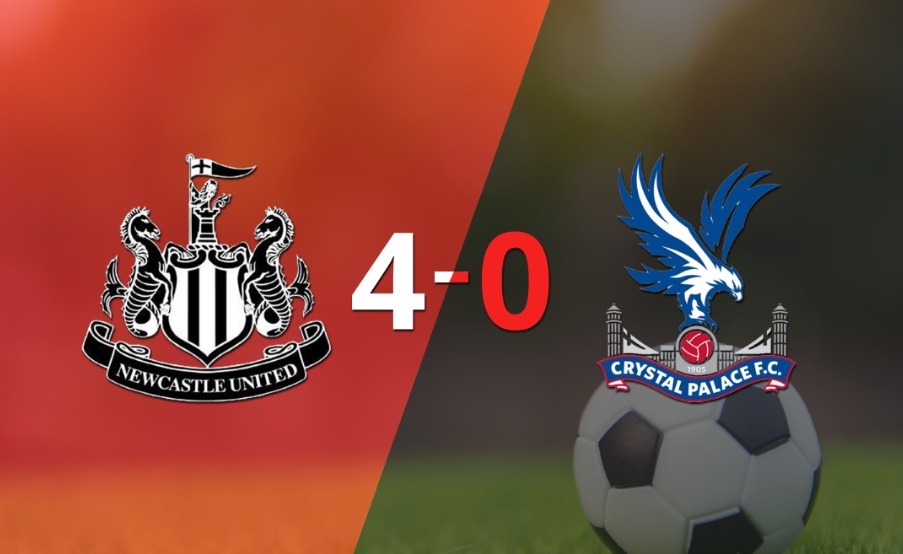 Newcastle United sentenció con goleada 4-0 a Crystal Palace