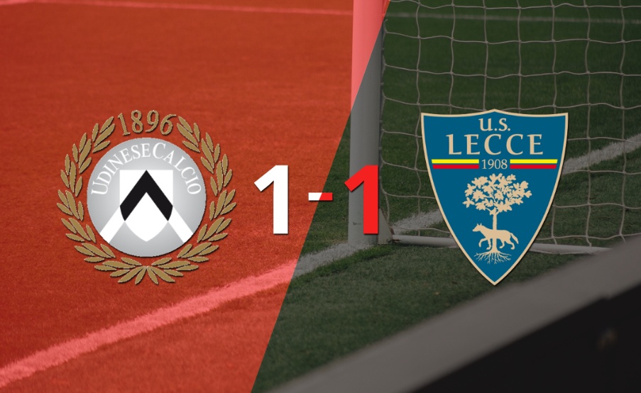 Udinese y Lecce se reparten los puntos y empatan 1-1