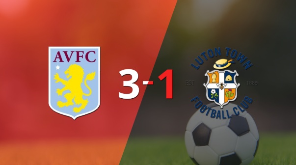 Con muchos goles, Aston Villa derrotó 3-1 a Luton Town