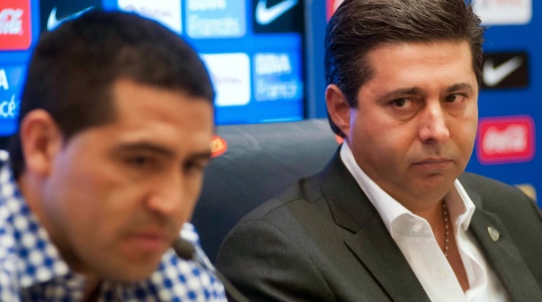 Angelici y Riquelme en Boca