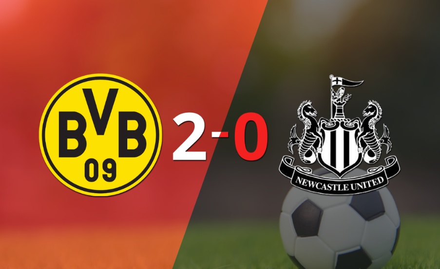 En su casa, Borussia Dortmund le ganó a Newcastle United por 2-0