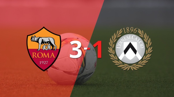 Roma logró una victoria sólida ante Udinese por 3 a 1
