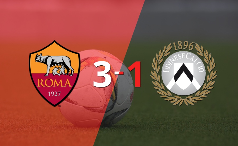 Roma logró una victoria sólida ante Udinese por 3 a 1