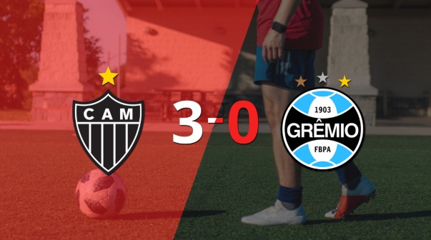 Grêmio se fue goleado 3-0 en su visita a Atlético Mineiro