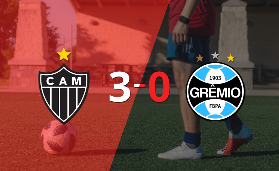 Grêmio se fue goleado 3-0 en su visita a Atlético Mineiro