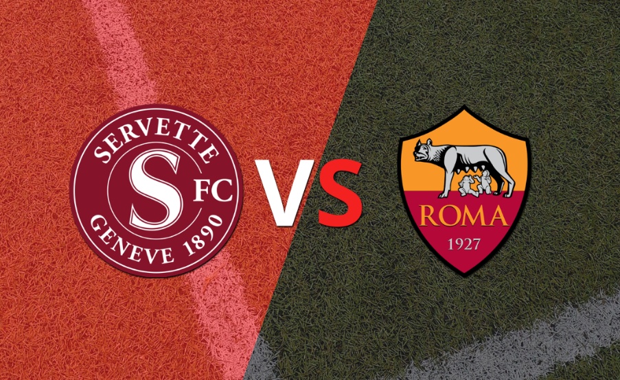 Roma vs Servette se van al descanso con un marcador 1-0