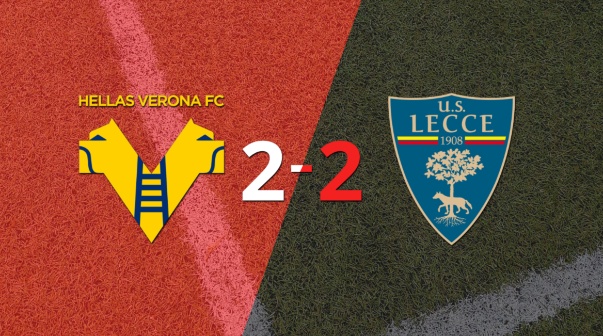 En un emocionante partido, Hellas Verona y Lecce empataron 2-2