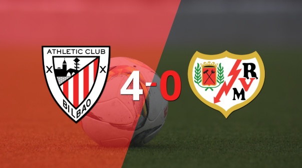Athletic Bilbao le pasó por encima 4-0 a Rayo Vallecano