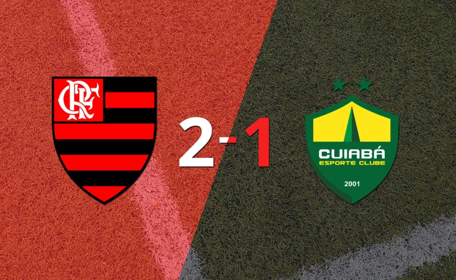 Flamengo consiguió una victoria en casa por 2 a 1 ante Cuiabá
