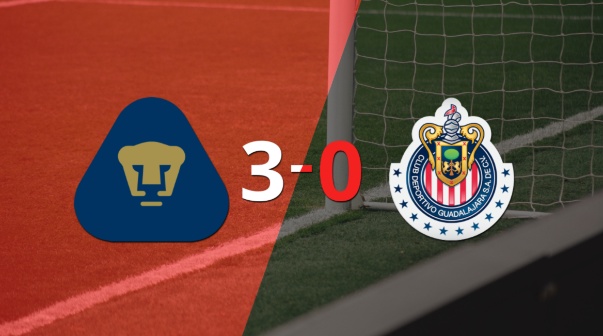 Pumas UNAM goleó a Chivas y pasó a Semifinal