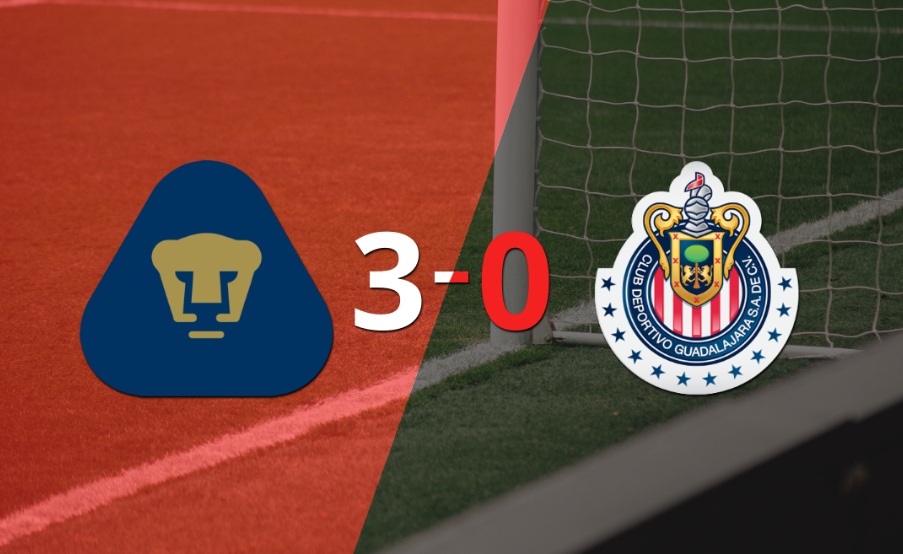 Pumas UNAM goleó a Chivas y pasó a Semifinal