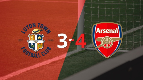 Arsenal le ganó como visitante a Luton Town por 4 a 3