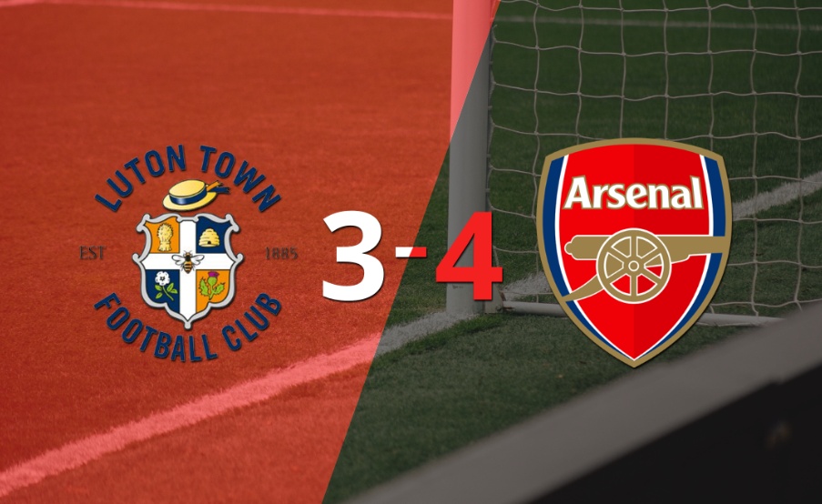 Arsenal le ganó como visitante a Luton Town por 4 a 3
