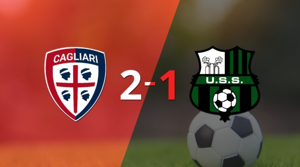 Cagliari logró una victoria de local por 2 a 1 frente a Sassuolo