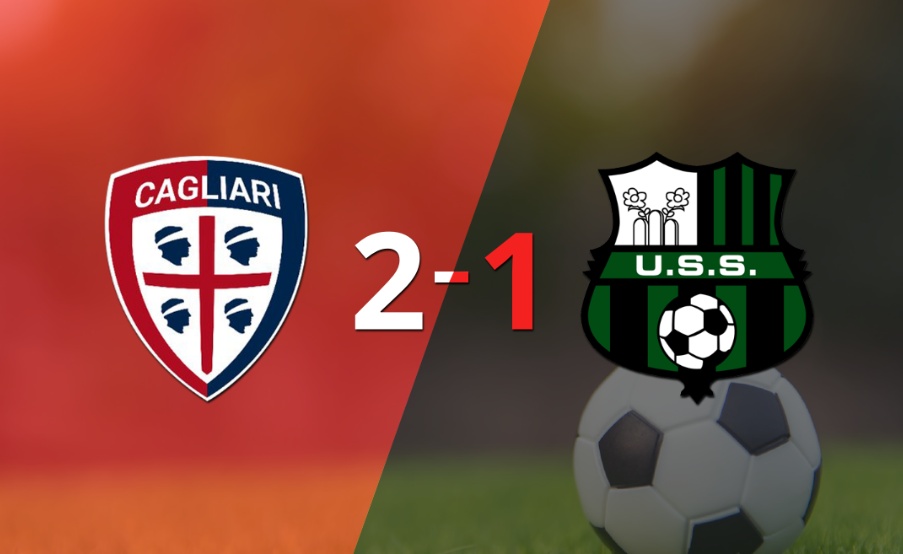 Cagliari logró una victoria de local por 2 a 1 frente a Sassuolo