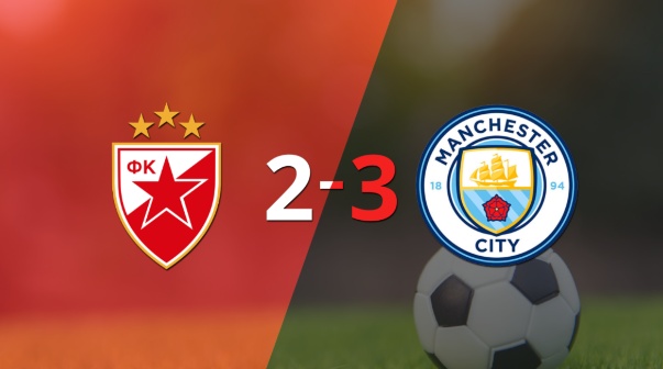 ¡Partidazo! Manchester City le ganó 3-2 a Estrella Roja