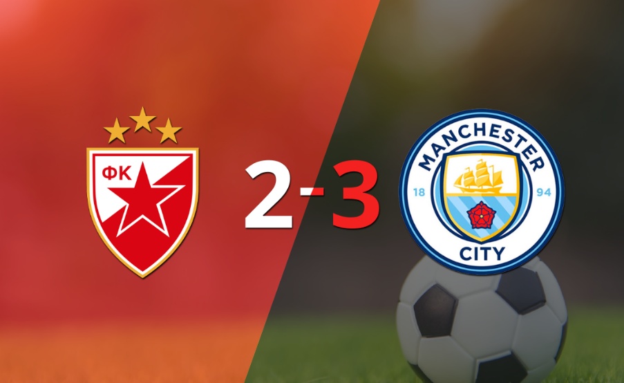 ¡Partidazo! Manchester City le ganó 3-2 a Estrella Roja