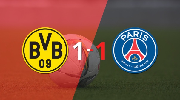 PSG logró sacar el empate a 1 gol en casa de Borussia Dortmund