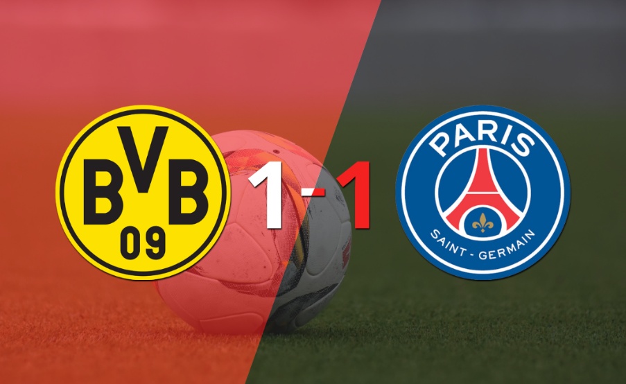 PSG logró sacar el empate a 1 gol en casa de Borussia Dortmund