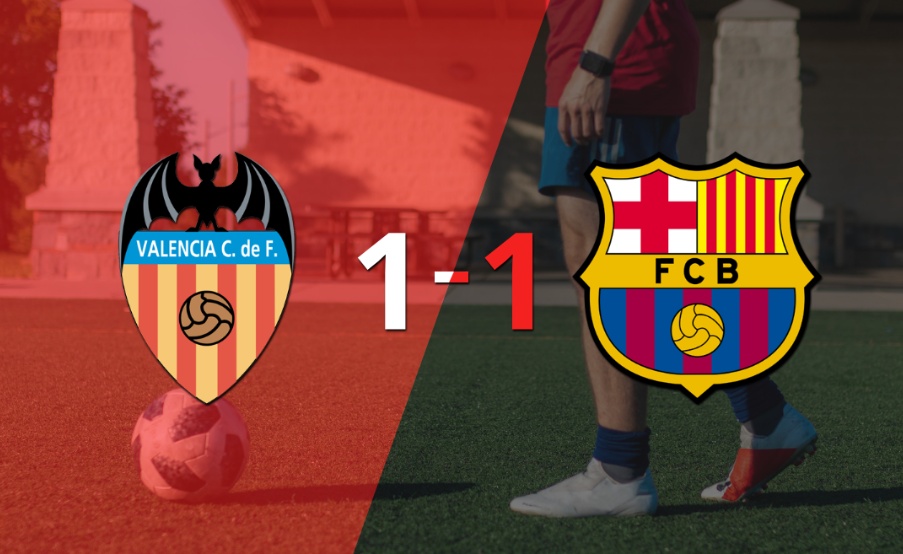 Valencia no pudo en casa ante Barcelona y empataron 1-1