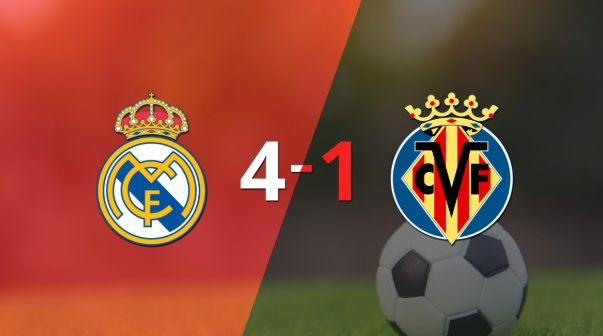 Tranquila victoria de Real Madrid por 4 a 1 frente a Villarreal