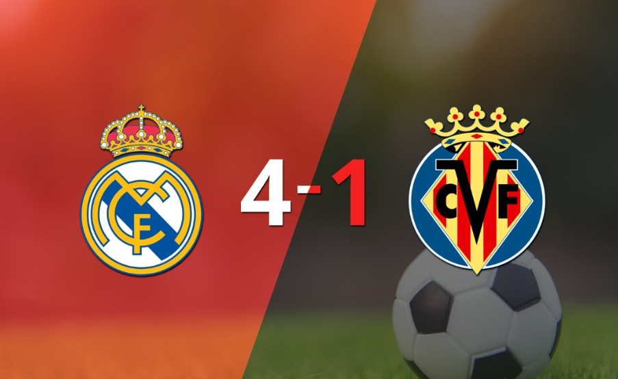 Tranquila victoria de Real Madrid por 4 a 1 frente a Villarreal