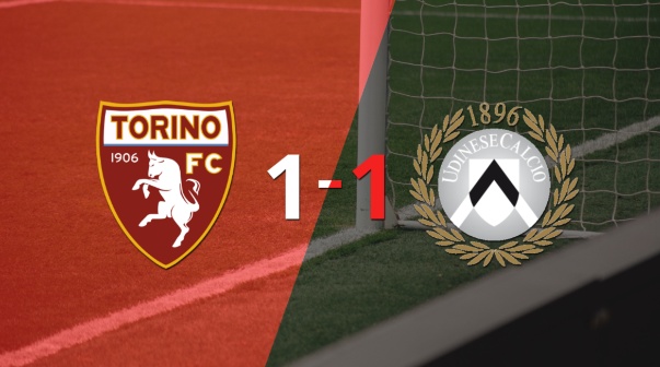 Torino y Udinese se reparten los puntos y empatan 1-1