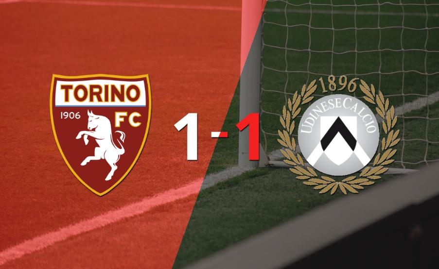 Torino y Udinese se reparten los puntos y empatan 1-1