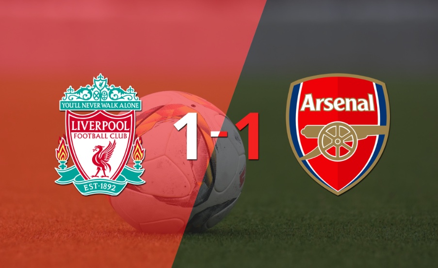 Empate a uno entre Liverpool y Arsenal