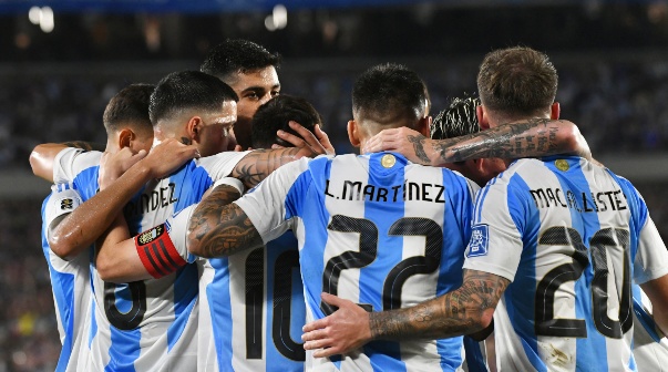 Festejo de Argentina. Argentina vs Bolivia. Eliminatoria Sudamericana Copa del Mundo 2026. 15/10/2024. Fotobaires
