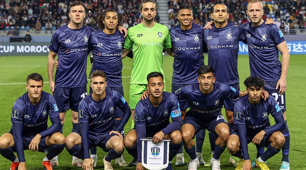 Team photograph. FIFA Club World Cup Morocco 2022, Al Ahly FC v Auckland City FC, Tangier Stadium, Tangier, Morocco, Wednesday 1st February 2023. Photo: Shane Wenzlick / www.phototek.nz