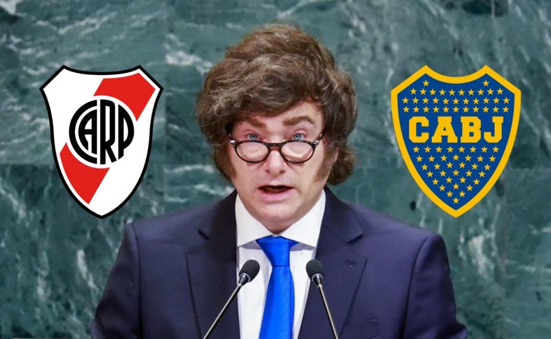 Javier Milei generó polémica al elegir entre River y Boca&nbsp;