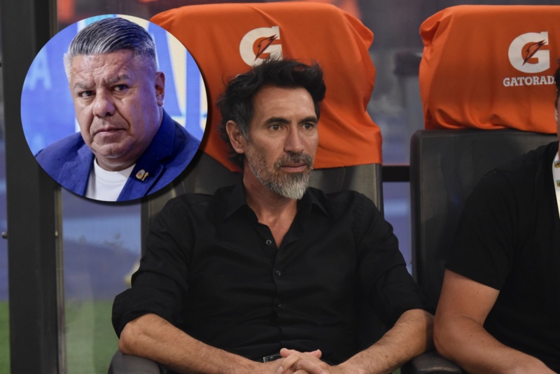 La reacción de Eduardo Domínguez con Chiqui Tapia tras el título de Estudiantes