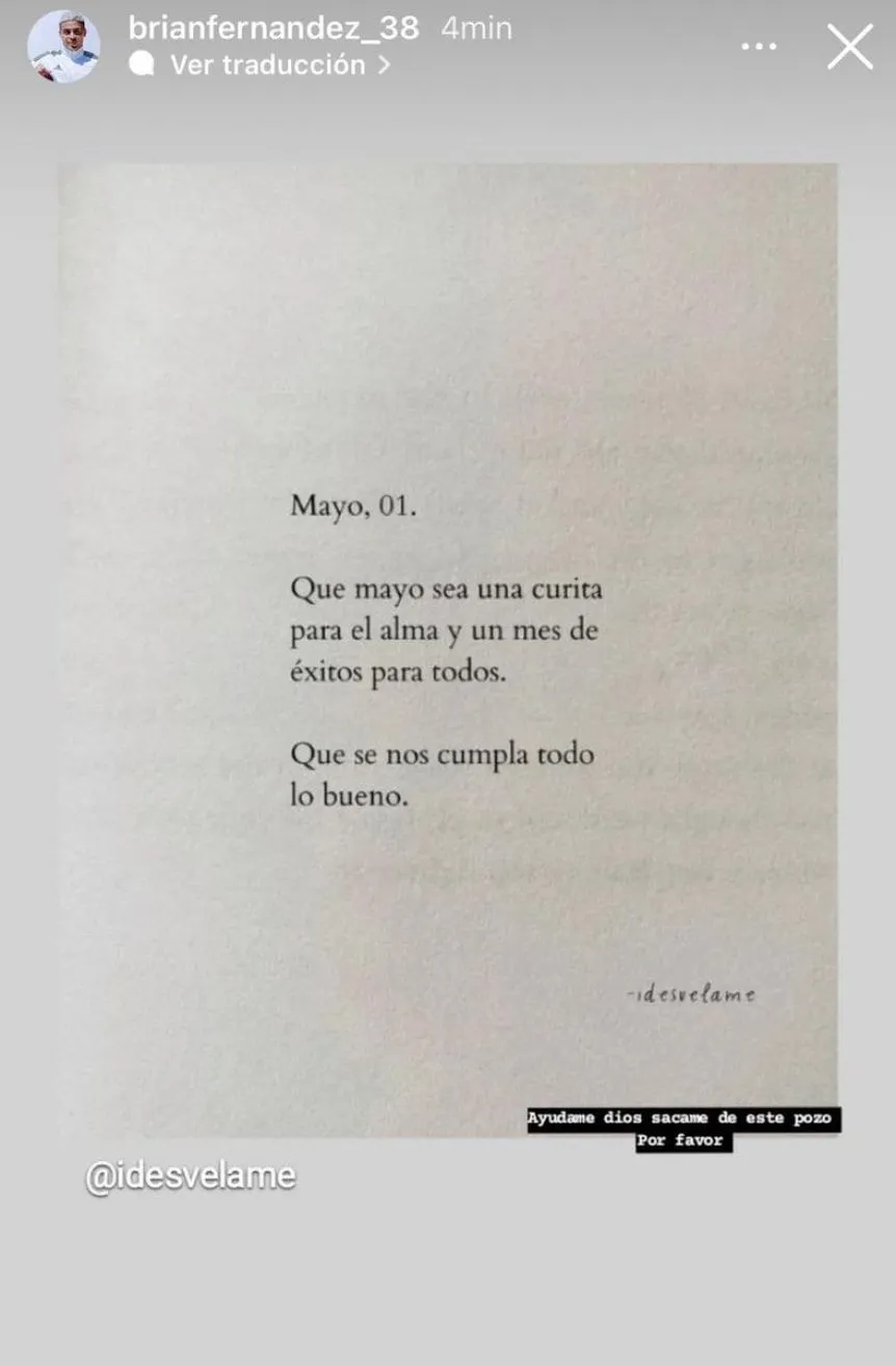 El posteo de Brian Fernández